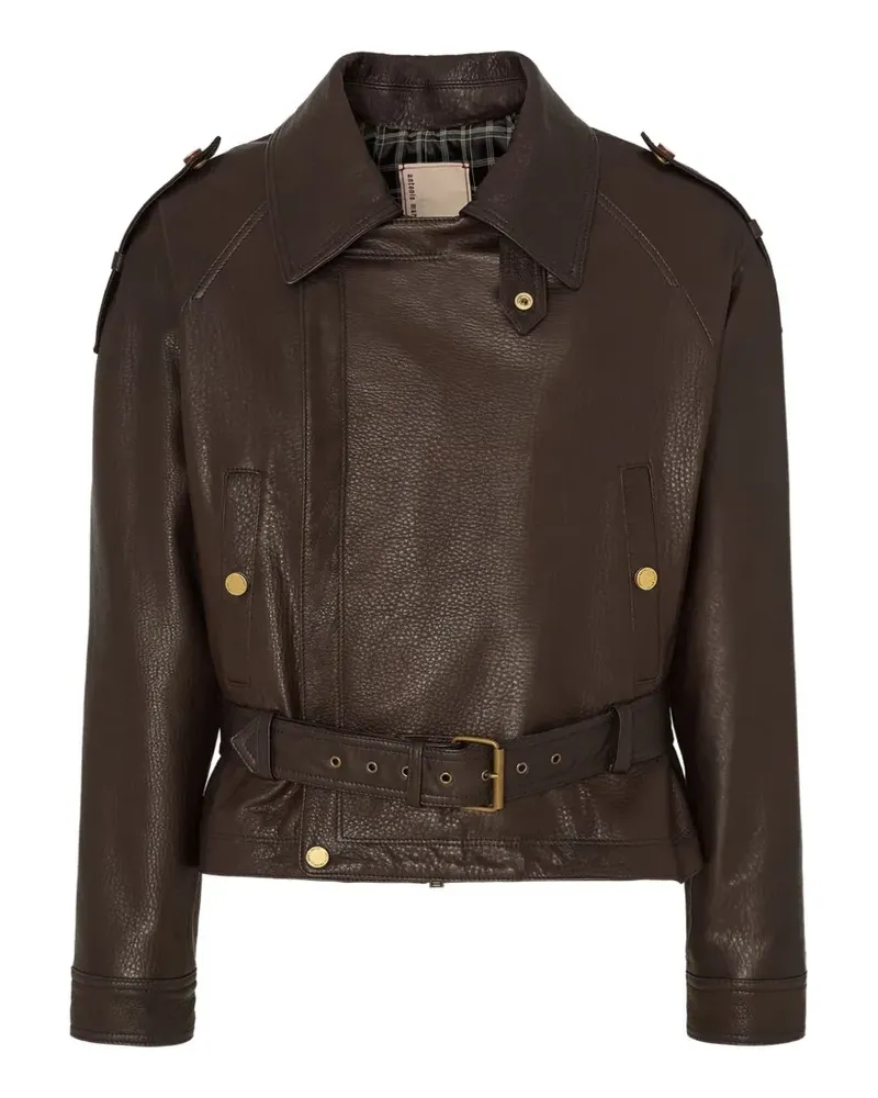 Antonio Marras Asymmetrische Bikerjacke mit Gürtel - Braun Braun