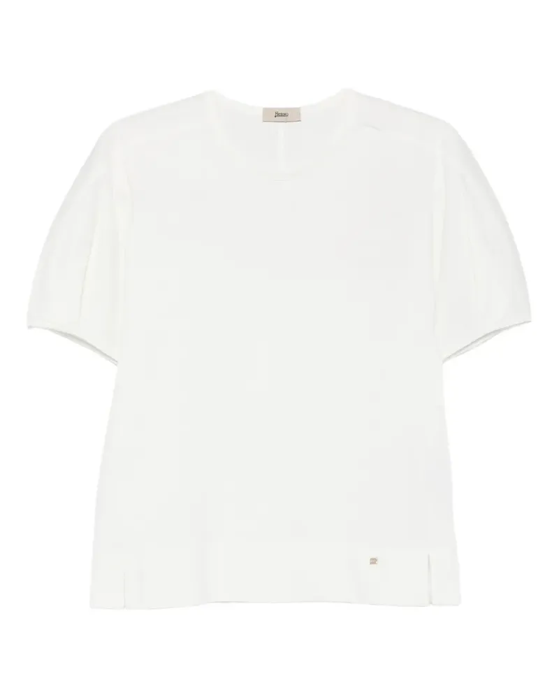 Herno Plissiertes T-Shirt - Weiß Weiß
