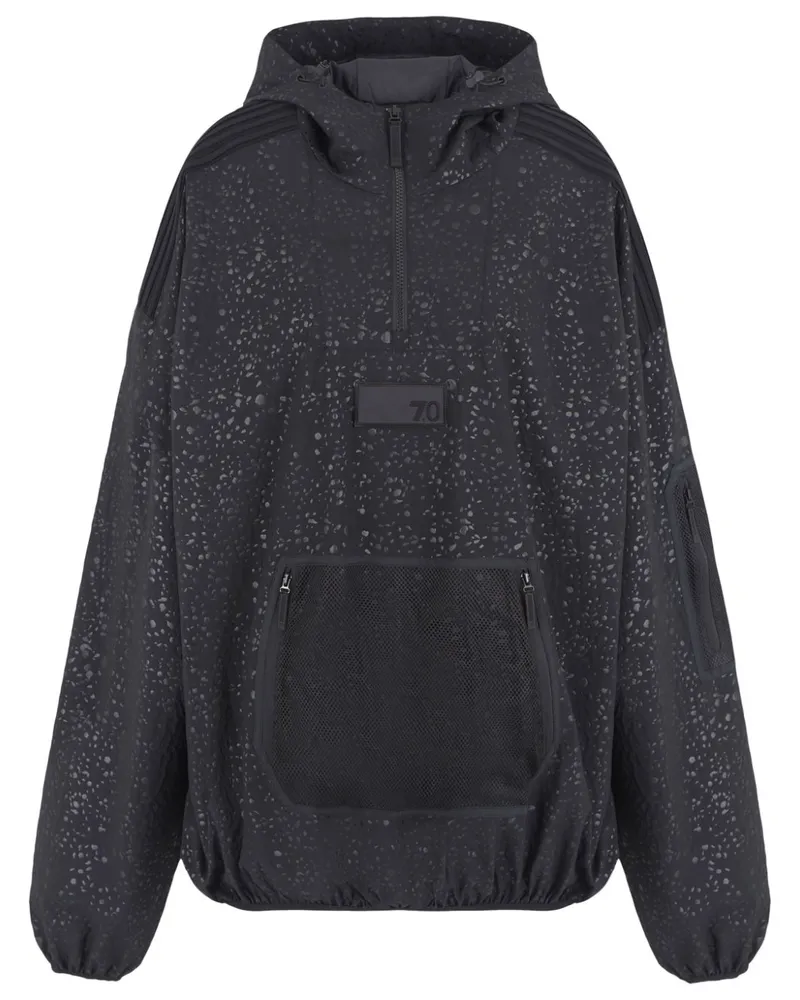 EA7 Hoodie mit gummiertem Logo - Schwarz Schwarz