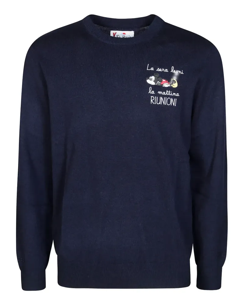 MC2 Saint Barth Bestickter Heron Pullover mit Rundhalsausschnitt - Blau Blau