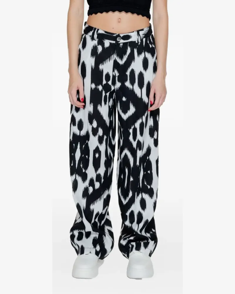 Street One ikat-print wide-leg trousers - Weiß Weiß