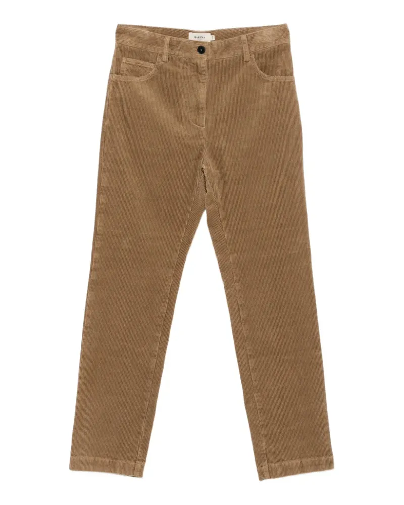 BARENA Cinque Cinquecento corduroy-texture trousers - Braun Braun