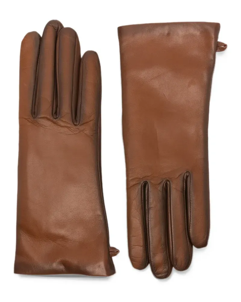 Agnelle Inès leather gloves - Braun Braun