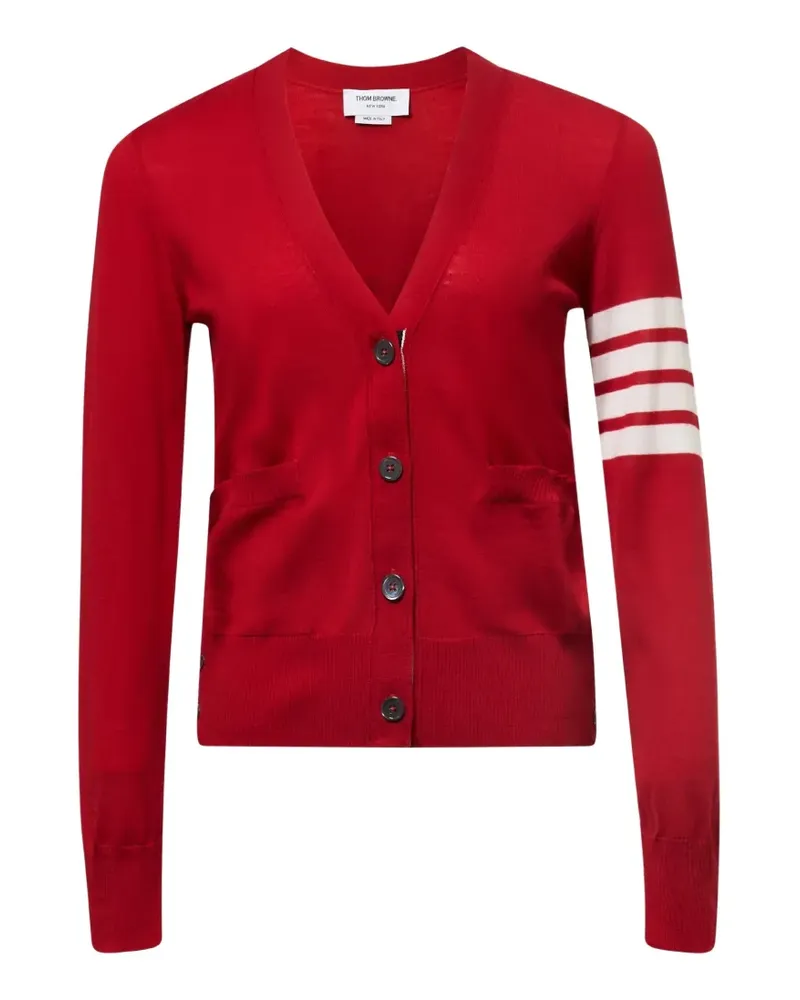 Thom Browne Cardigan mit V-Ausschnitt - Rot Rot