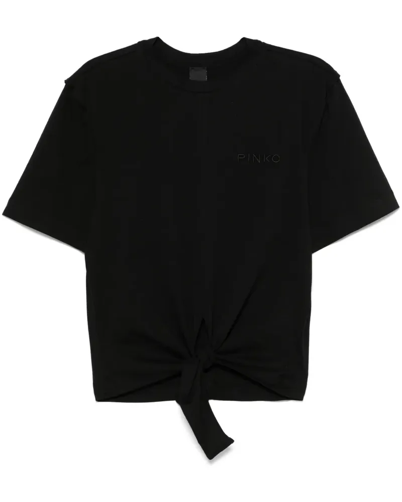 Pinko T-Shirt mit Schnürung - Schwarz Schwarz