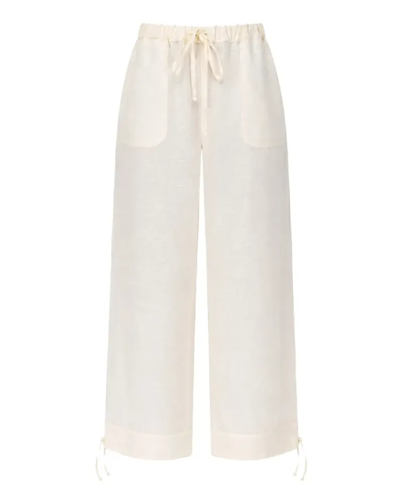 120% Lino Palazzohose mit Kordelzug - Nude Nude