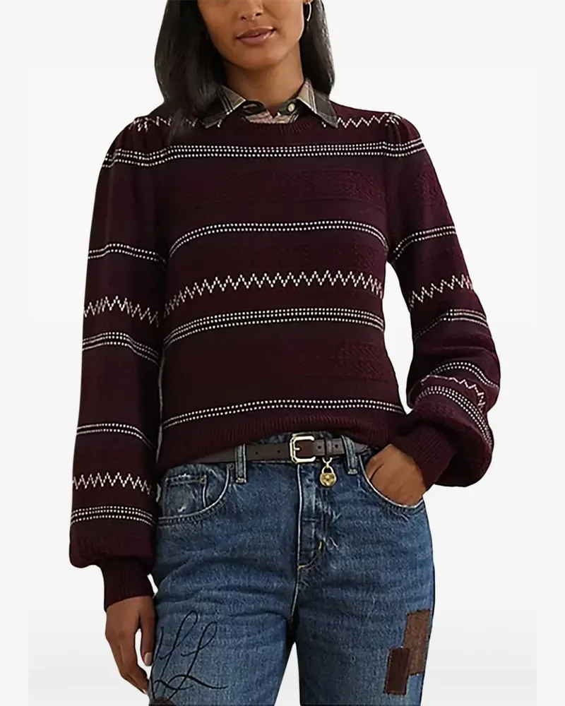 Ralph Lauren Gestreifter Fair-Isle-Pullover - Rot Rot