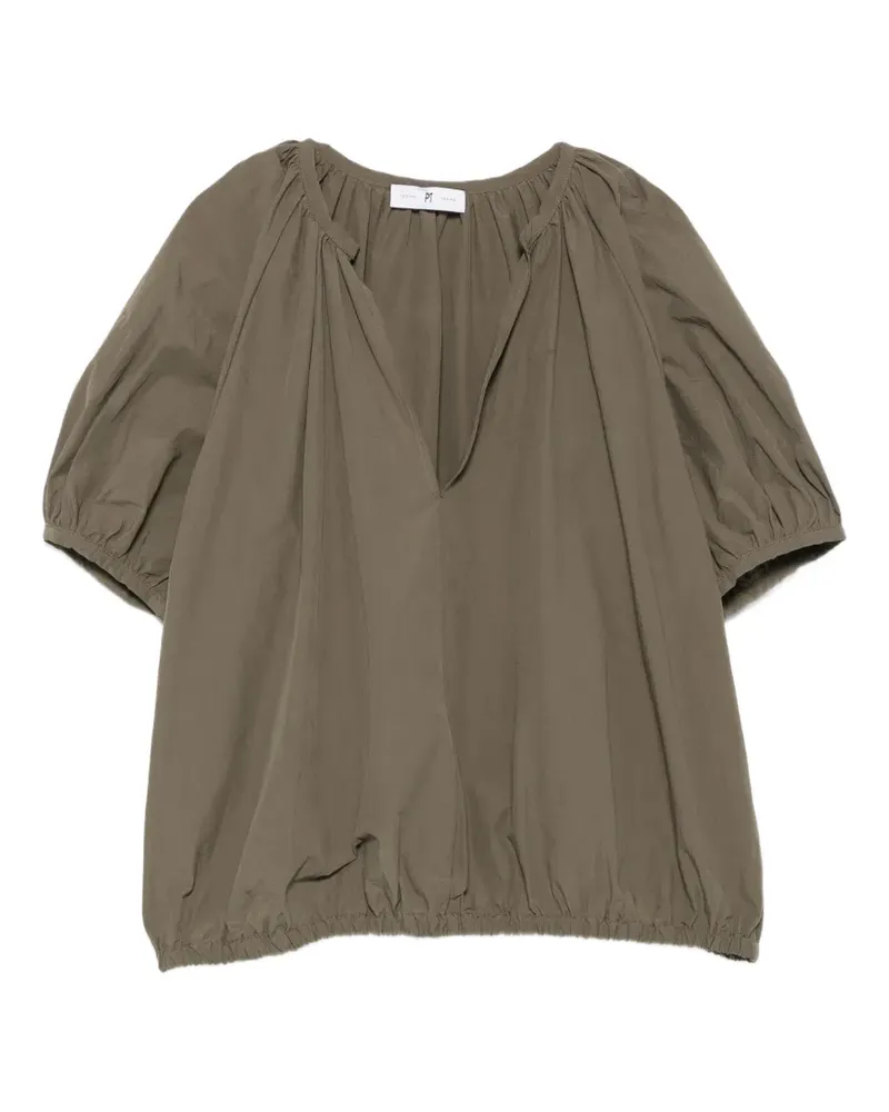 PT TORINO Teresa gathered puff-sleeve blouse - Grün Grün