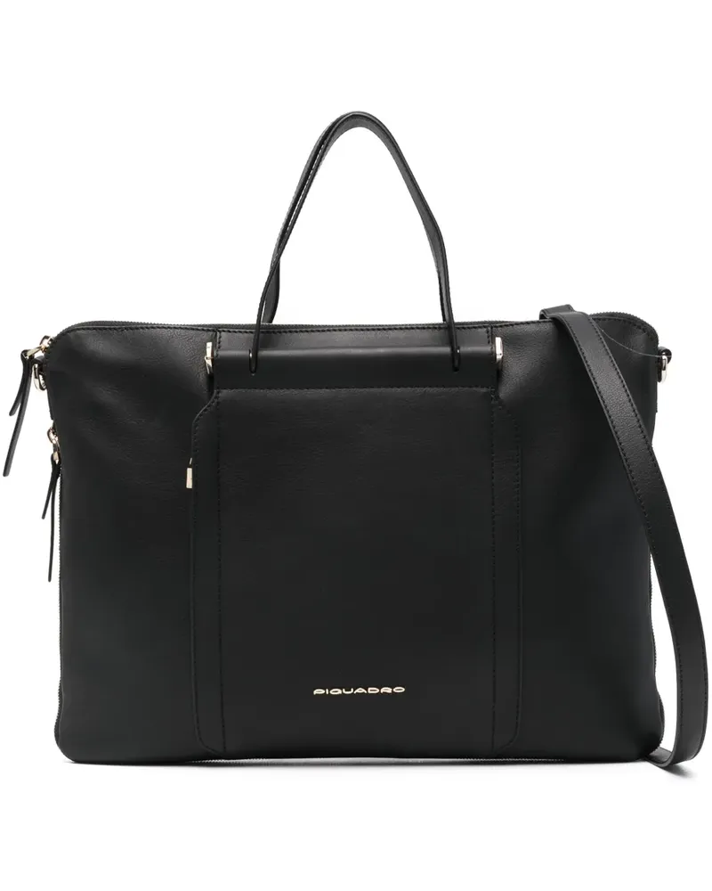 Piquadro Laptoptasche aus Leder (30cm x 40cm) - Schwarz Schwarz