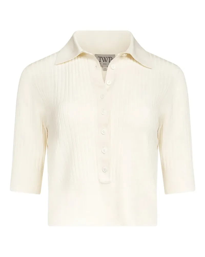 TWP ribbed-knit short-sleeve sweater - Nude Nude