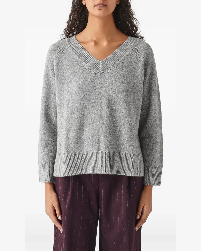NENETTE Mary V-neck raglan-sleeve sweater - Grau Grau