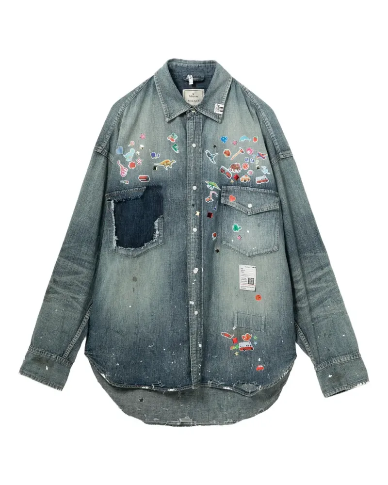 MIHARAYASUHIRO Maßband-Hoodie mit grafischem Print - Grau Grau