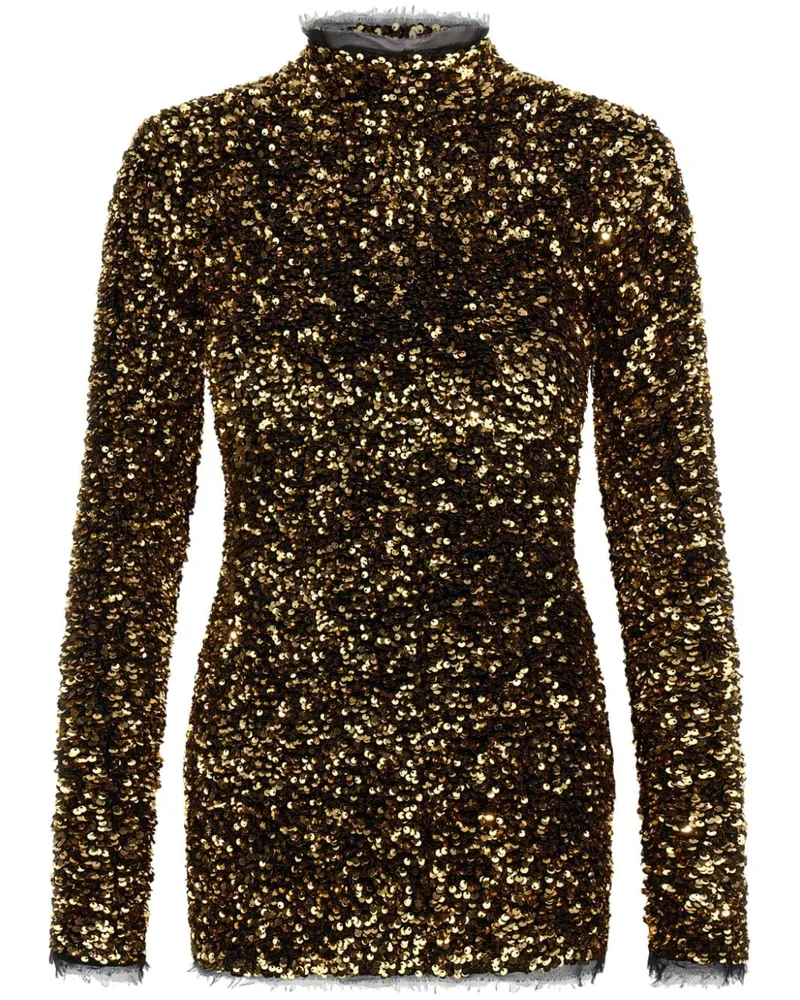 Roberto Cavalli Minikleid mit Pailletten - Gold Gold