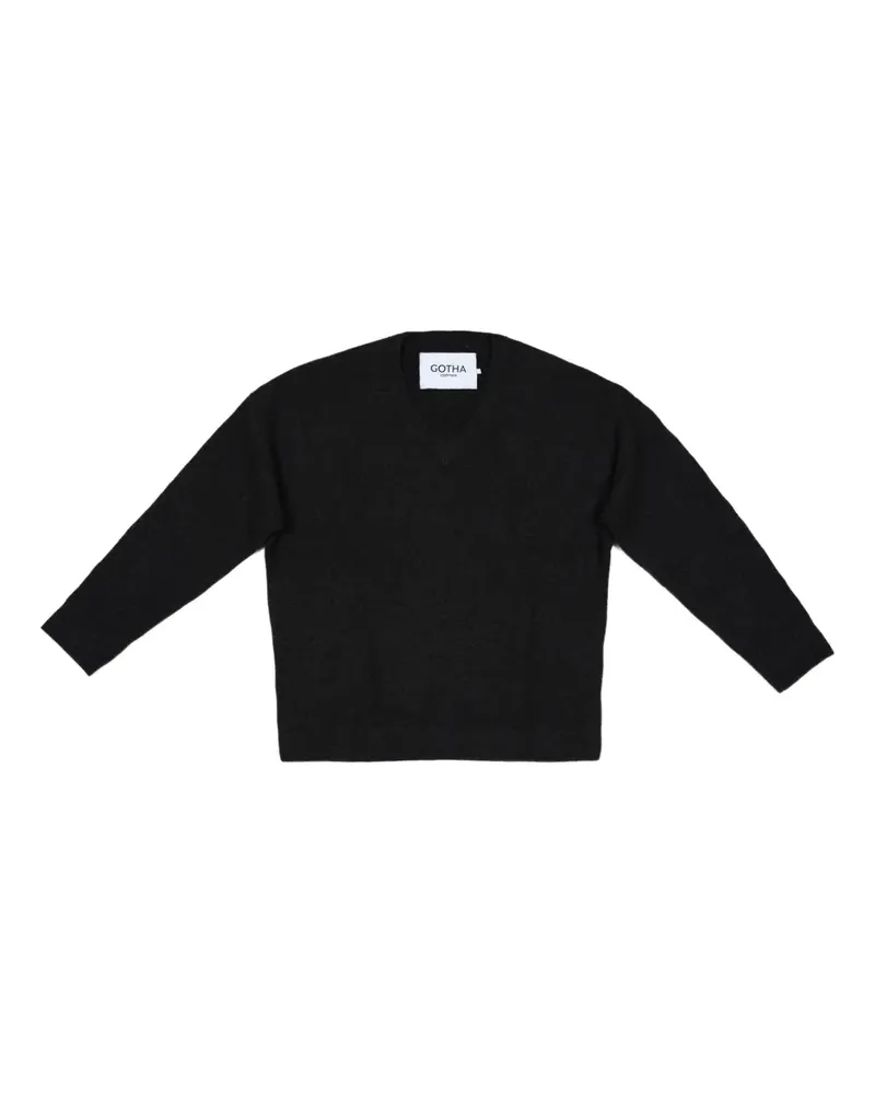 Gotha Klassischer Kaschmirpullover - Schwarz Schwarz