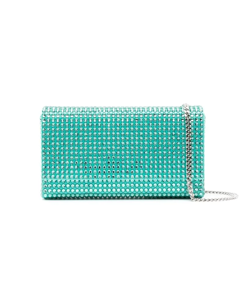 Amina Muaddi Paloma Clutch mit Kristallen - Grün Grün