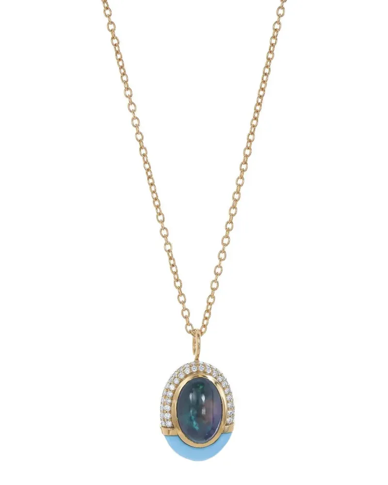 Mason and Books opal diamond oval necklace - Gold Gold