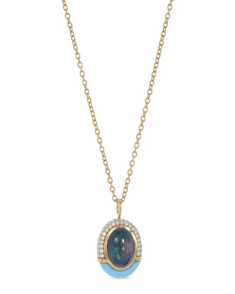 Mason and Books opal diamond oval necklace - Gold Gold