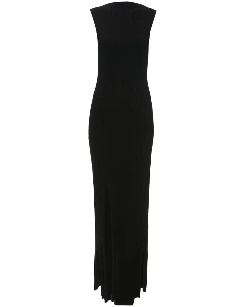 Victoria Beckham Ärmelloses Maxikleid mit Faltendetail - Schwarz Schwarz