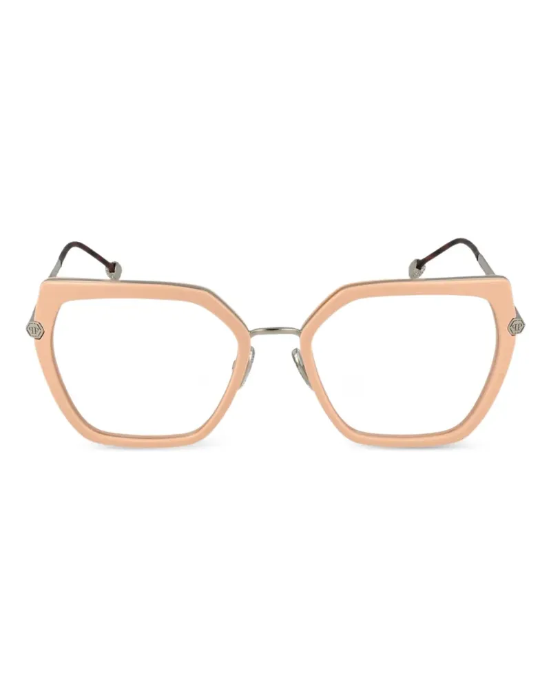 Philipp Plein Brille mit geometrischem Gestell - Nude Nude