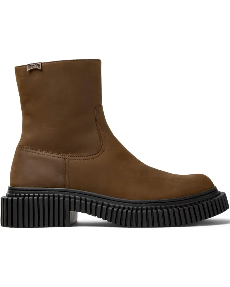 Camper Pix Berlin Plateau-Stiefel mit Reißverschluss - Braun Braun