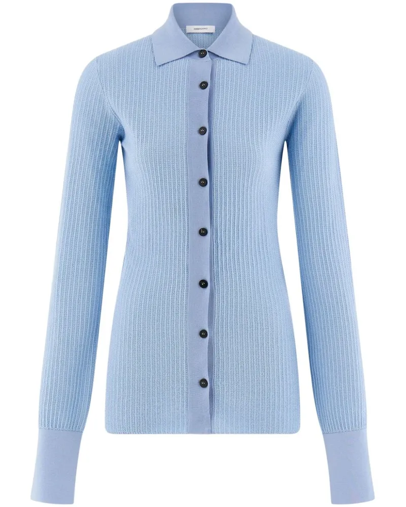 Ferragamo Cardigan mit langen Ärmeln Blau