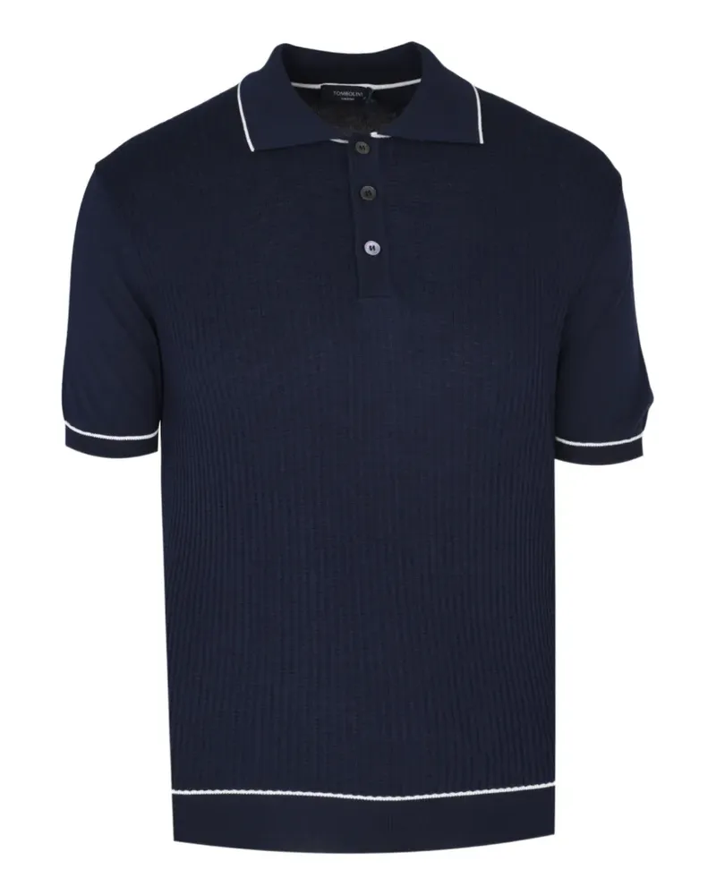 Tombolini ribbed-knit tipped polo shirt - Blau Blau