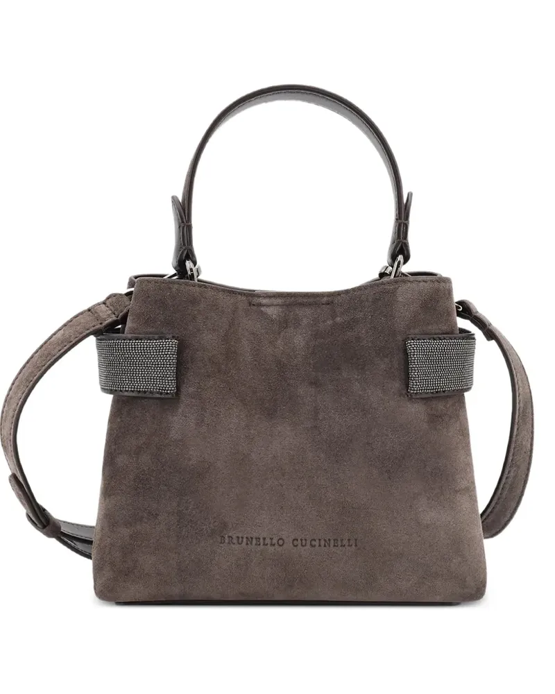 Brunello Cucinelli Mini Tote Bag mit Monili-Verzierung - Grau Grau