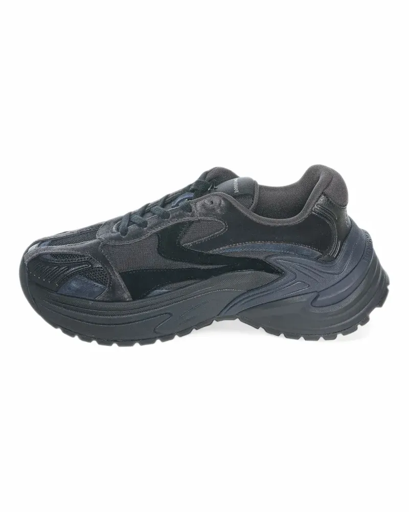Emporio Armani Sneakers mit Mesh-Wildleder und dicker Gummisohle - Schwarz Schwarz