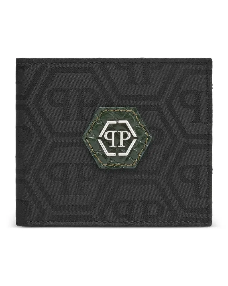Philipp Plein Portemonnaie mit Monogramm - Schwarz Schwarz