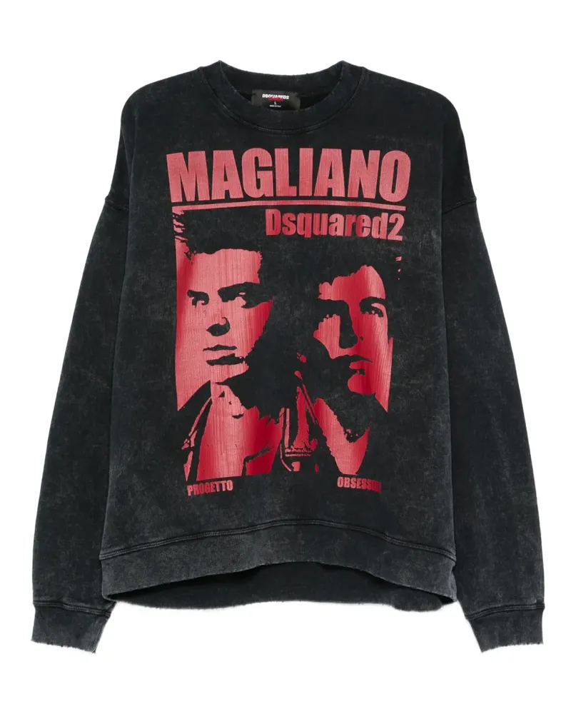 Dsquared2 Sweatshirt mit grafischem Print - Schwarz Schwarz