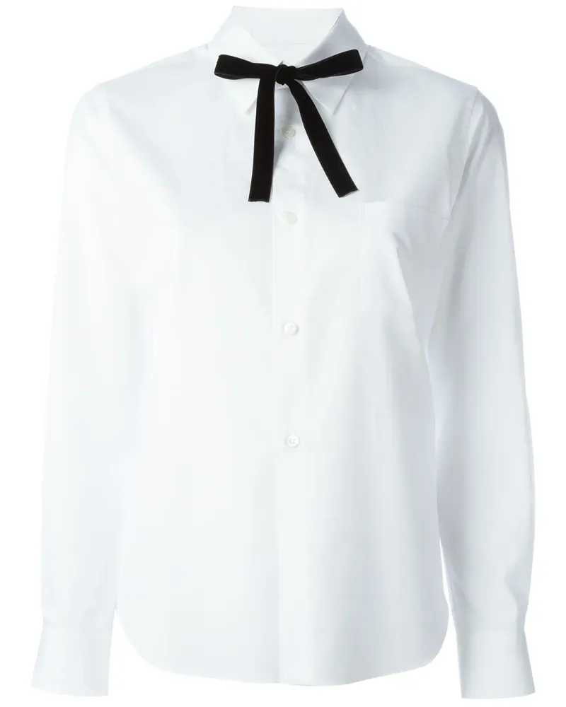 Comme des Garçons Hemd mit Schleifenapplikation - Weiß Weiß