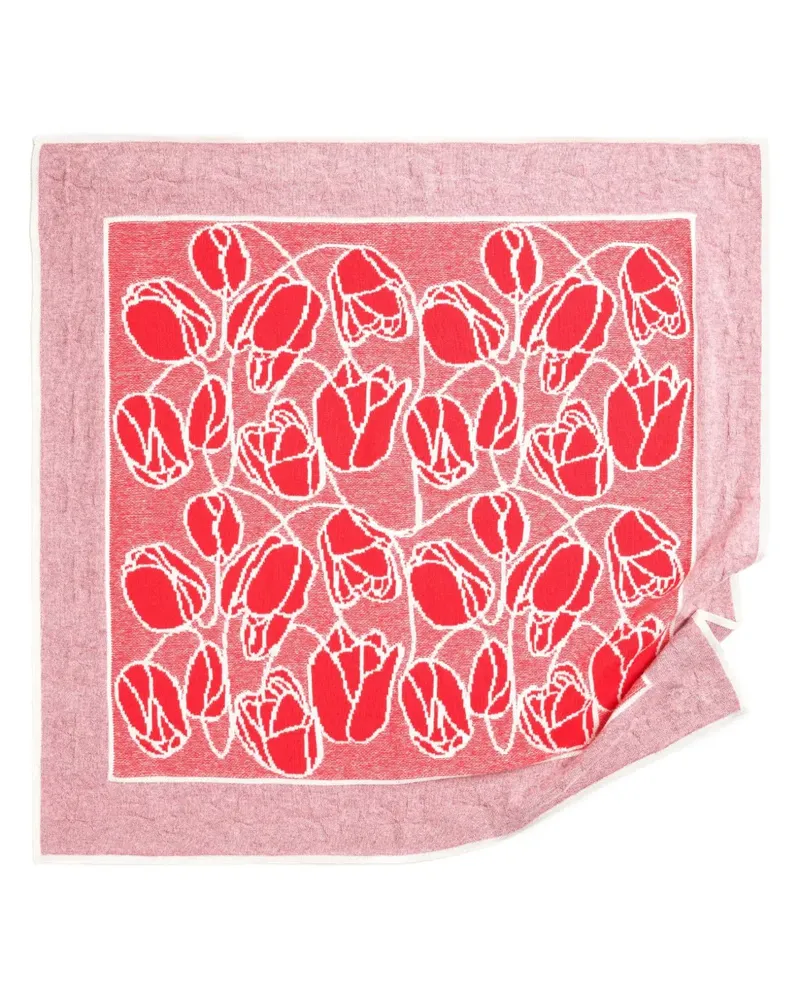 Barrie Schal mit Blumenmotiv - Rot Rot