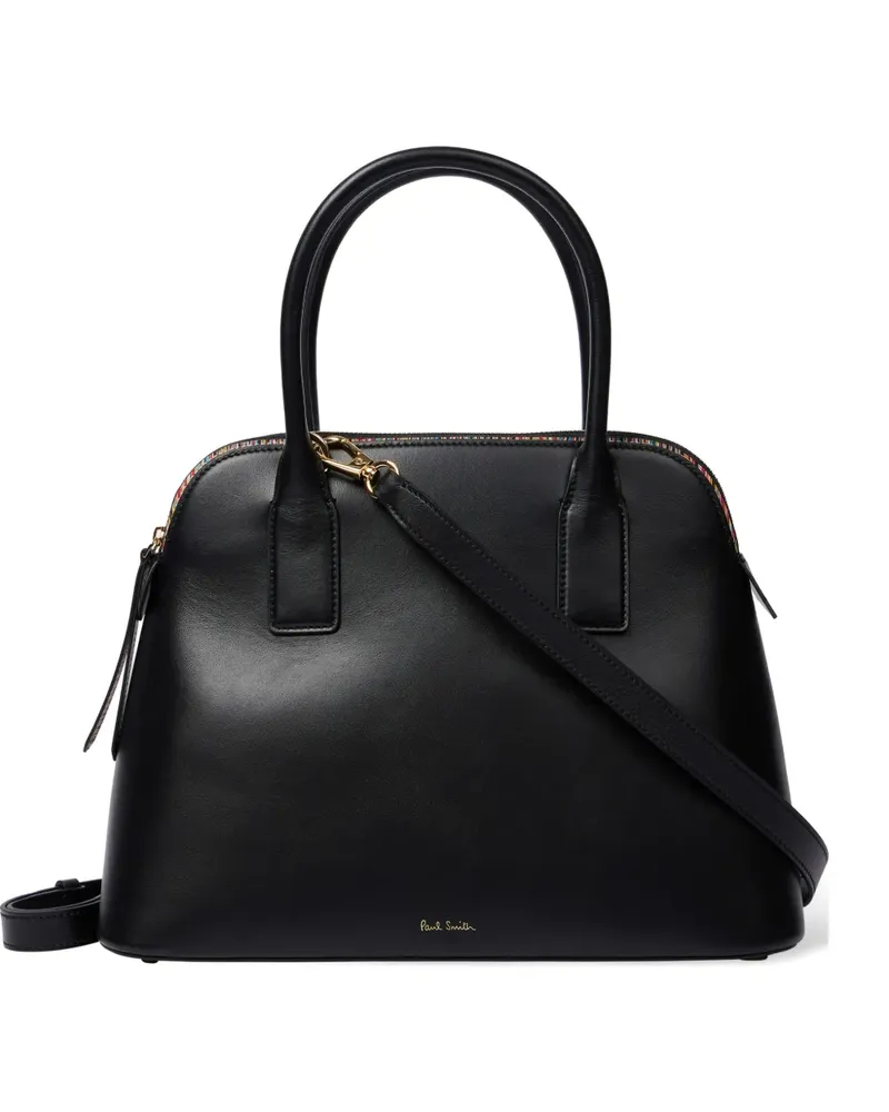 Paul Smith Signature Stripe leather tote bag - Schwarz Schwarz