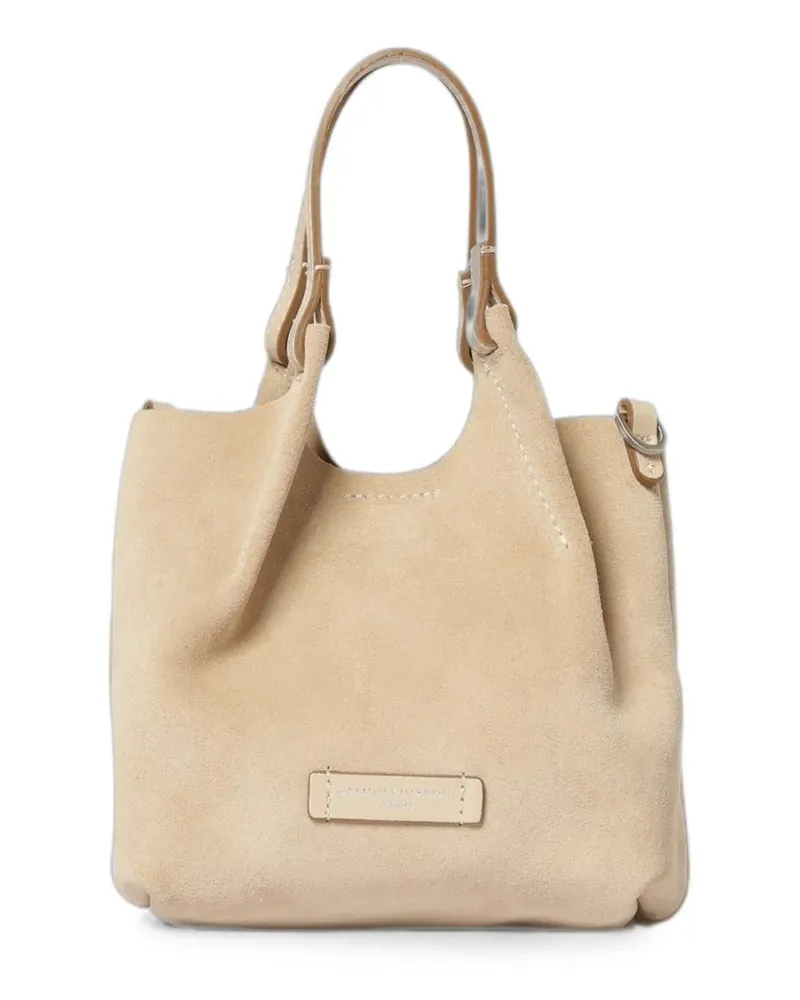 Gianni Chiarini small Dua suede handbag - Nude Nude