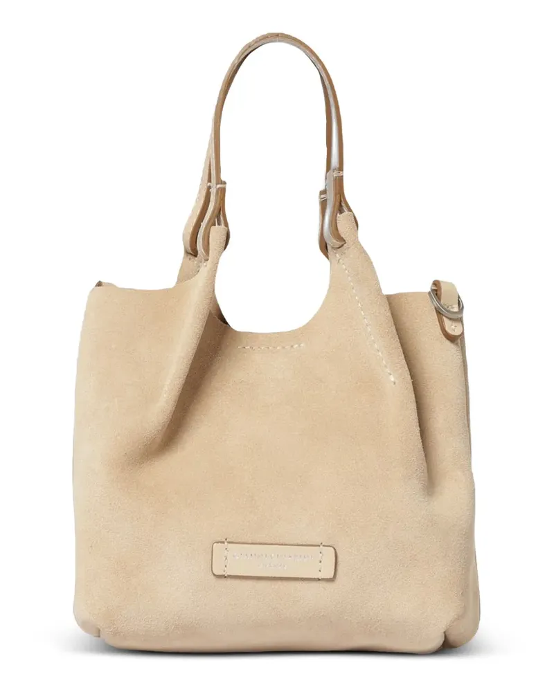 Gianni Chiarini small Dua suede handbag - Nude Nude