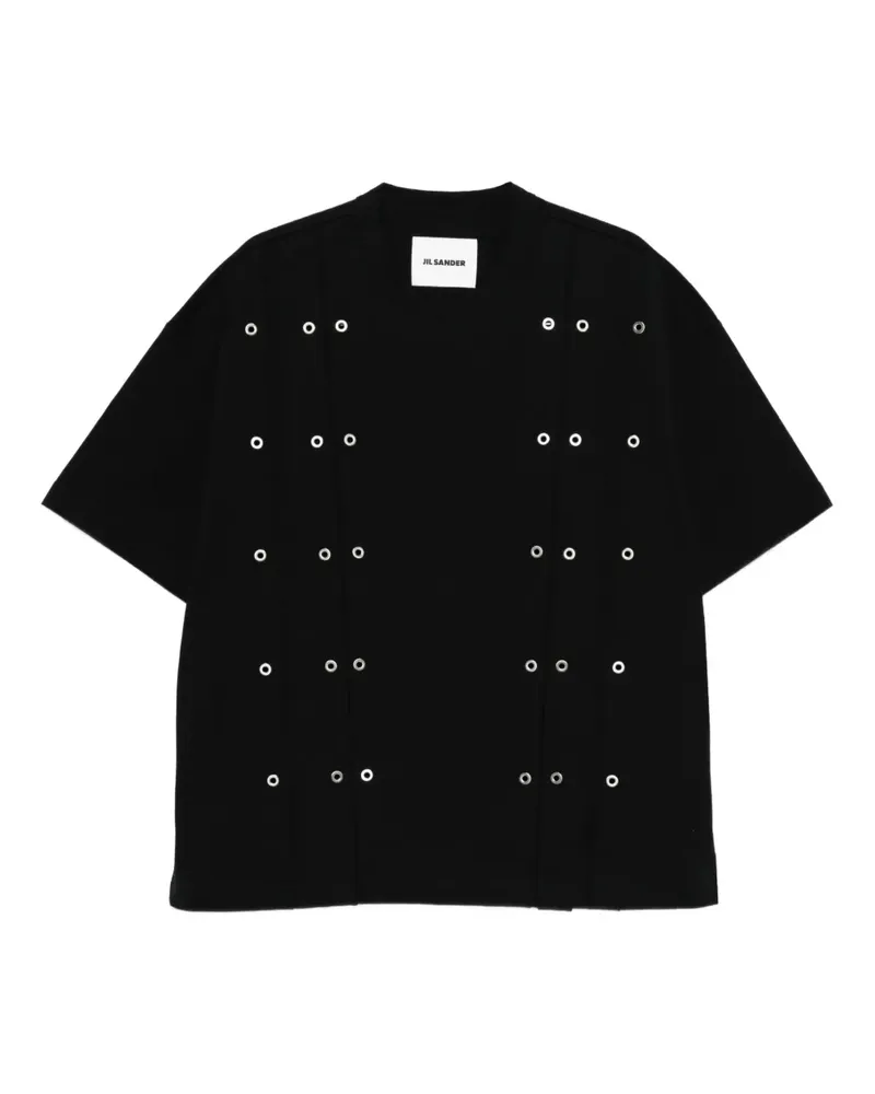 Jil Sander T-Shirt mit Ösen - Schwarz Schwarz