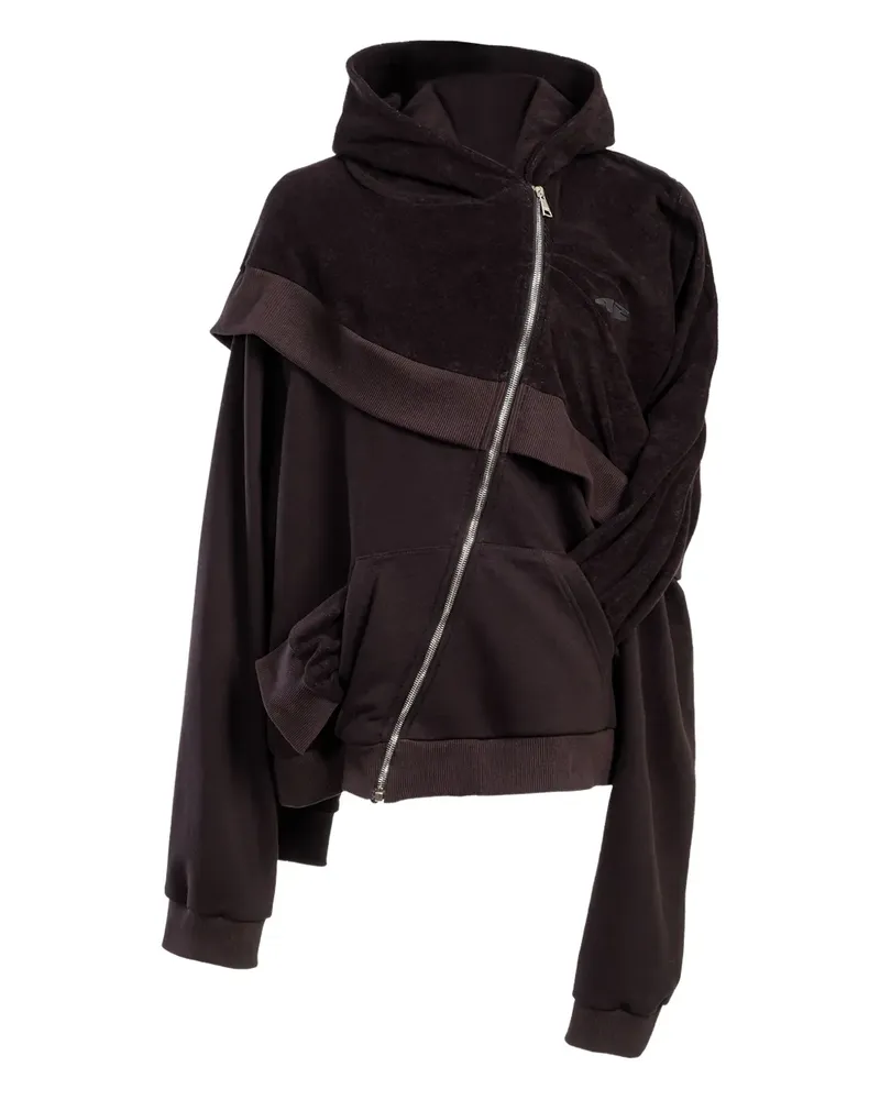 Natasha Zinko Drapierte Kapuzenjacke - Schwarz Schwarz