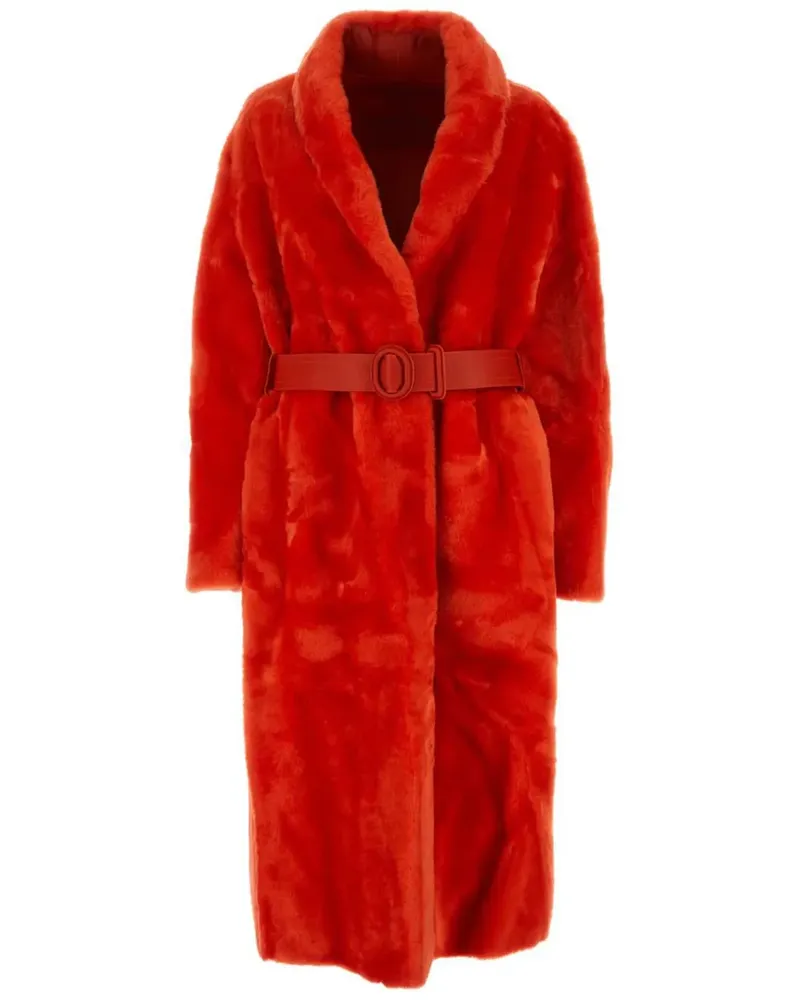 Jil Sander Shearling-Mantel - Rot Rot