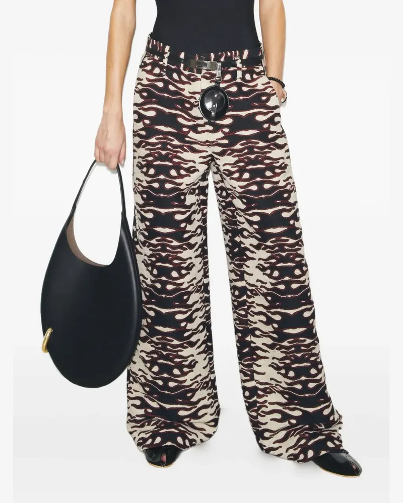 Tory Burch Jacquard-Hose mit Muster - Schwarz Schwarz