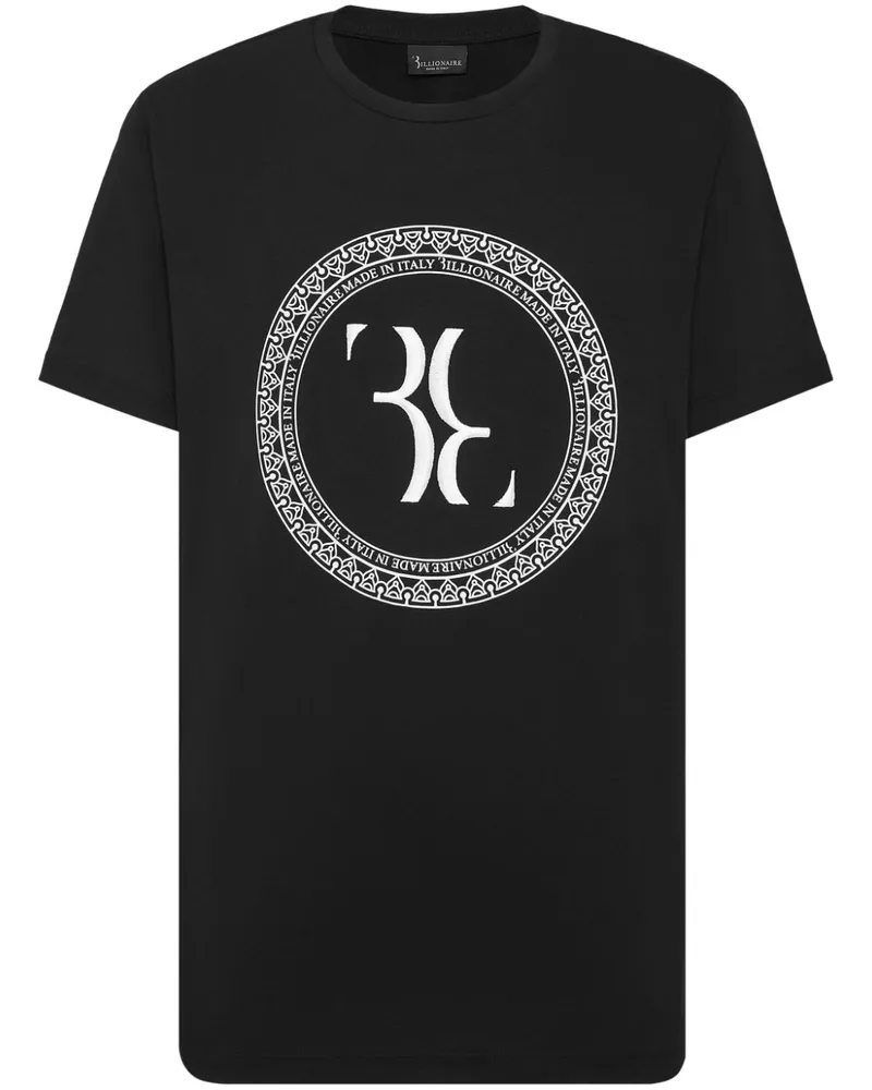 Billionaire T-Shirt mit Logo-Print - Schwarz Schwarz