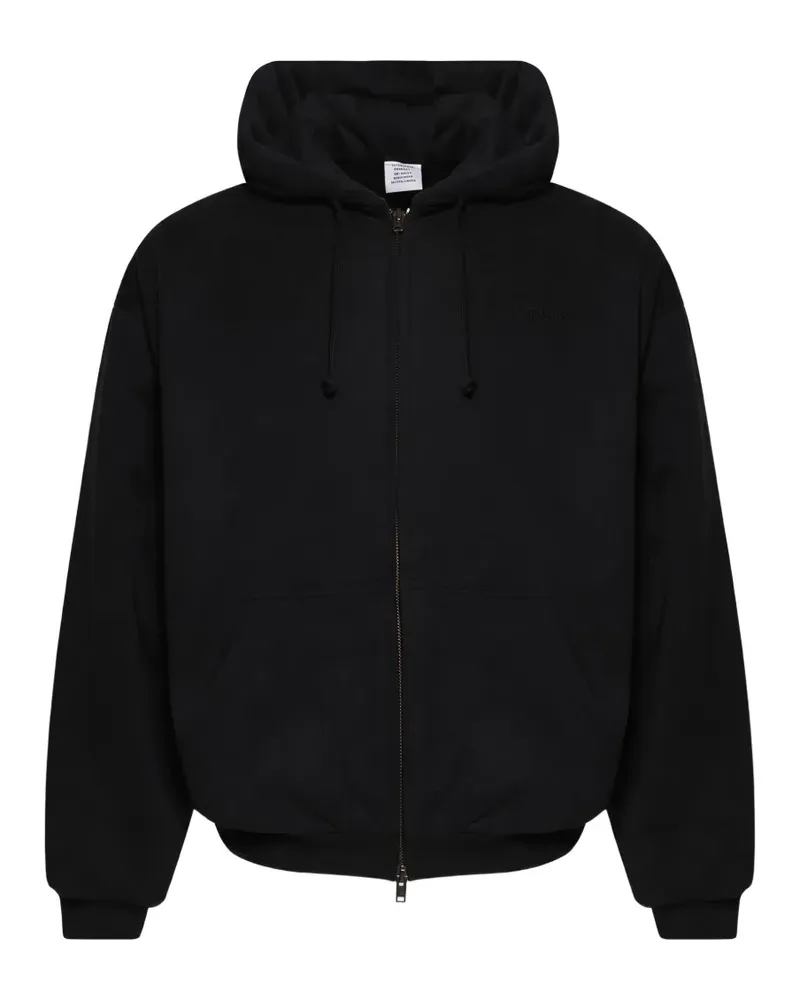 VETEMENTS puffed zip-up hoodie - Schwarz Schwarz