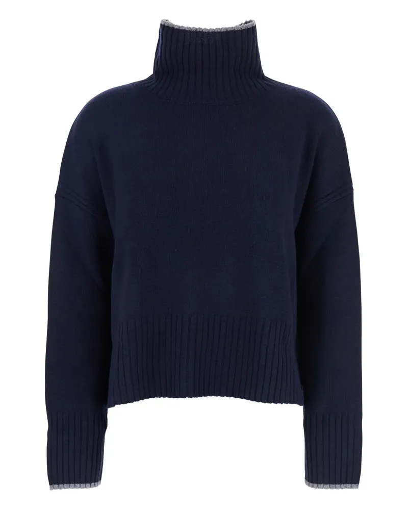 Pinko Merinopullover mit Stehkragen - Blau Blau
