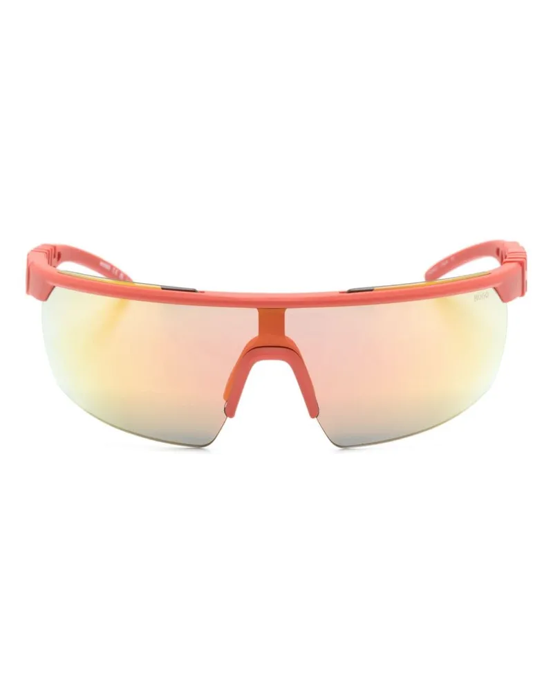 HUGO BOSS Sonnenbrille mit Shield-Gestell Orange