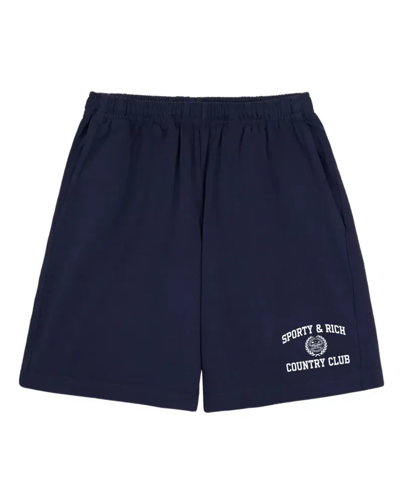 SPORTY & RICH Joggingshorts mit Kordelzug - Blau Blau