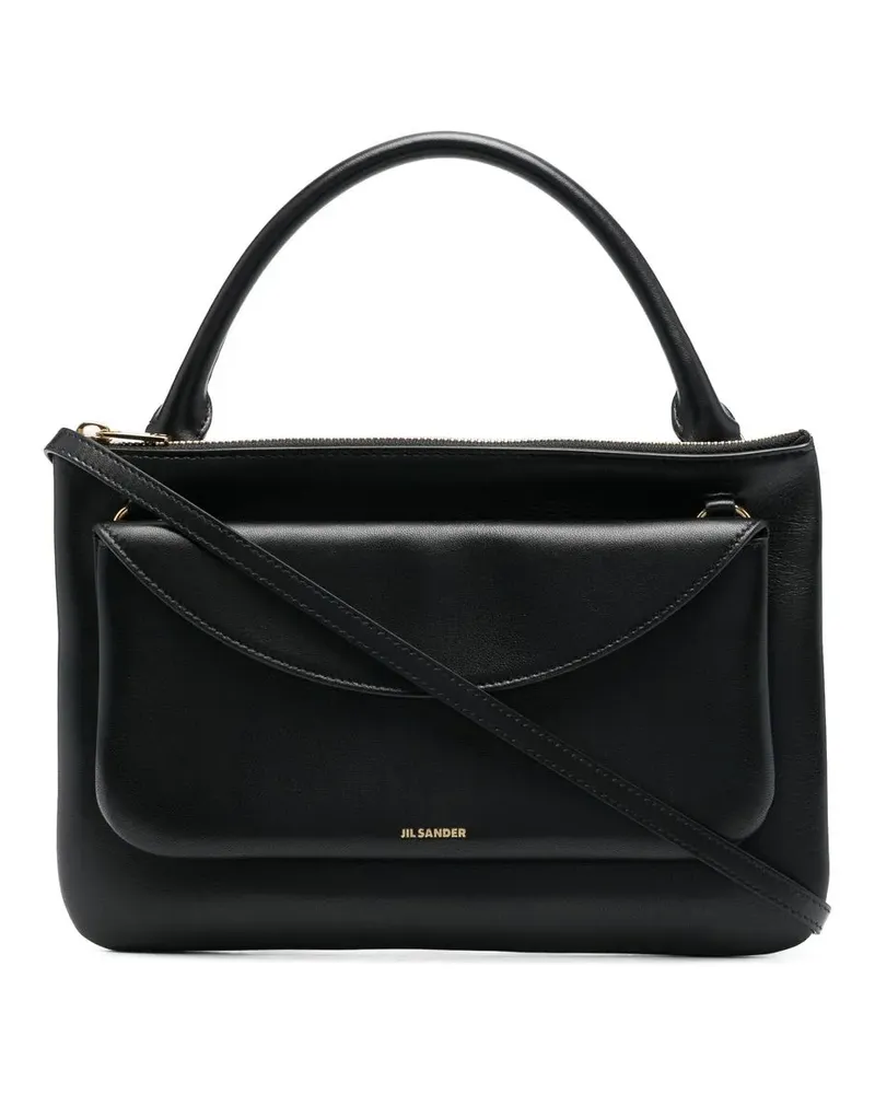 Jil Sander Umhängetasche aus Leder - Schwarz Schwarz