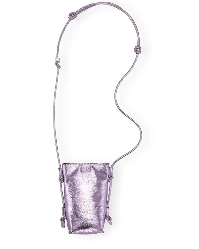 Ganni Bou Umhängetasche im Metallic-Look - Violett Violett