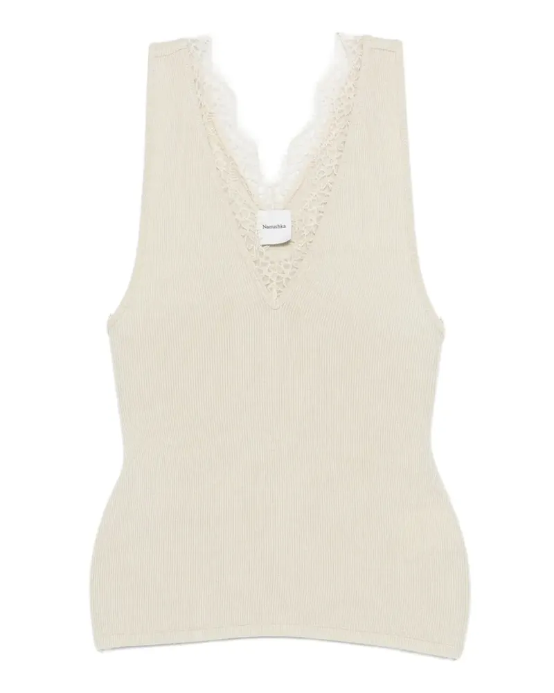 Nanushka Siara Tanktop mit V-Ausschnitt - Nude Nude
