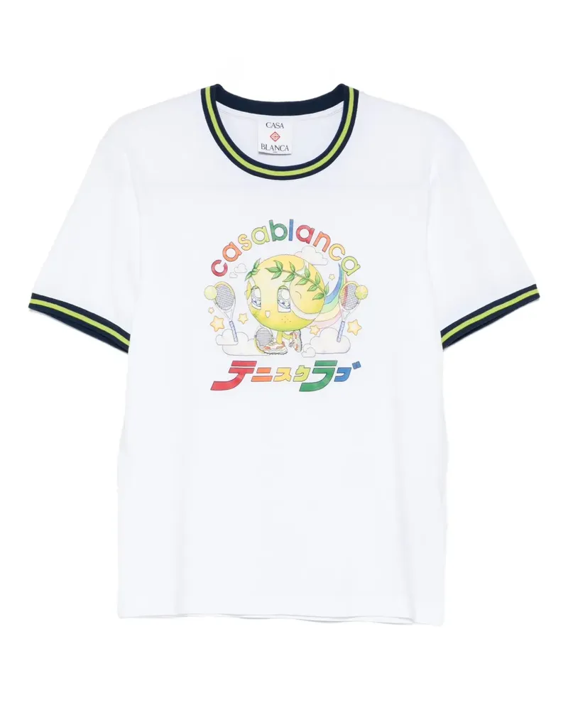 Casablanca Paris Tennis Mascot T-Shirt - Weiß Weiß