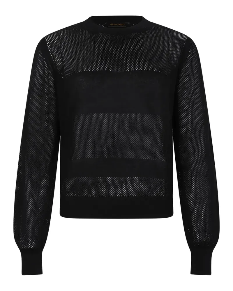 Gran Sasso Pullover mit Lochstrickmuster - Schwarz Schwarz