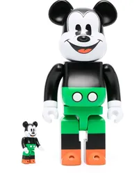 Medicom Toy x Mickey Mouse BE@RBRICK 100% und 400% Figuren-Set Schwarz